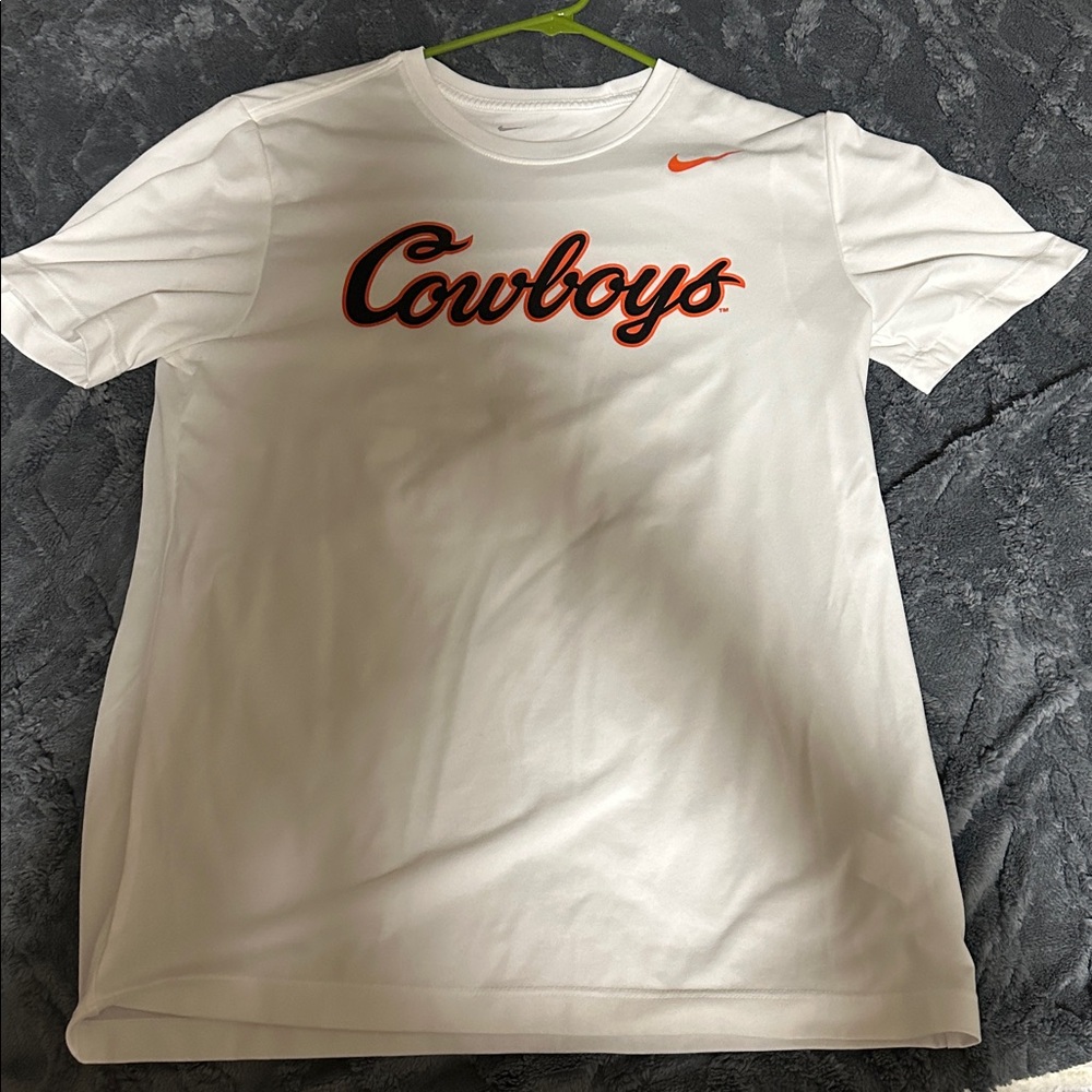 Nike White T-Shirt with Orange Cowboys Logo Oklahoma state